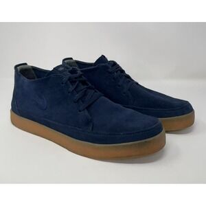 Nike SB Solarsoft Moc Mens 10 Navy Blue Suede Gum Bottom Skate Shoes 454299 400